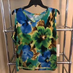 NWT XL flowered tunic blouse